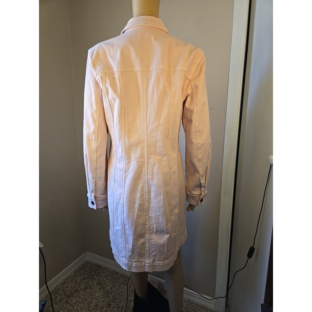LOFT Women's Light Pink Seamed Denim Mini Dress Size 14 NWT - Picture 7 of 10